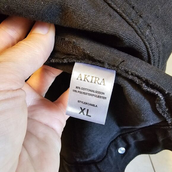 AKIRA Camila Sequin Sleeve Black Denim Jean Jacket Womens XL New NWT Bling - Picture 6 of 9